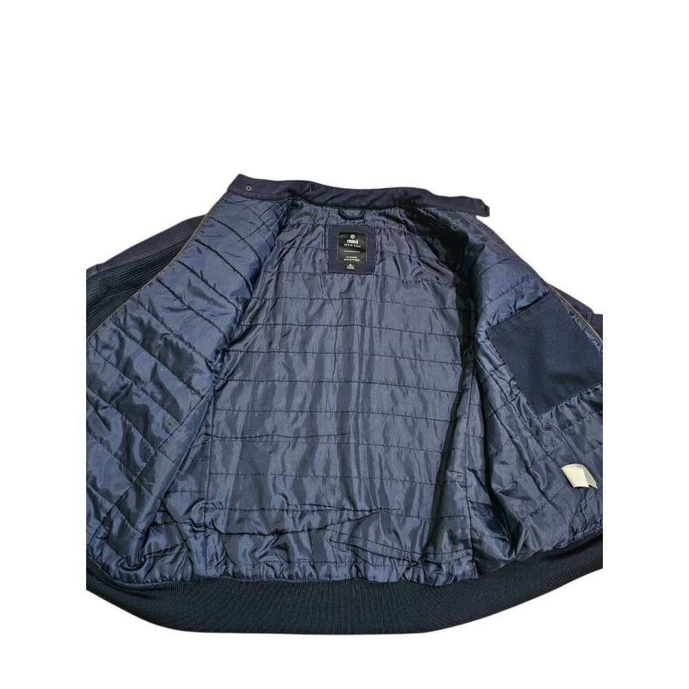Mavi Mens XL Moto Jacket Navy Zip Minimalist Modern Streetwear Layering Y2K - Picture 6 of 8